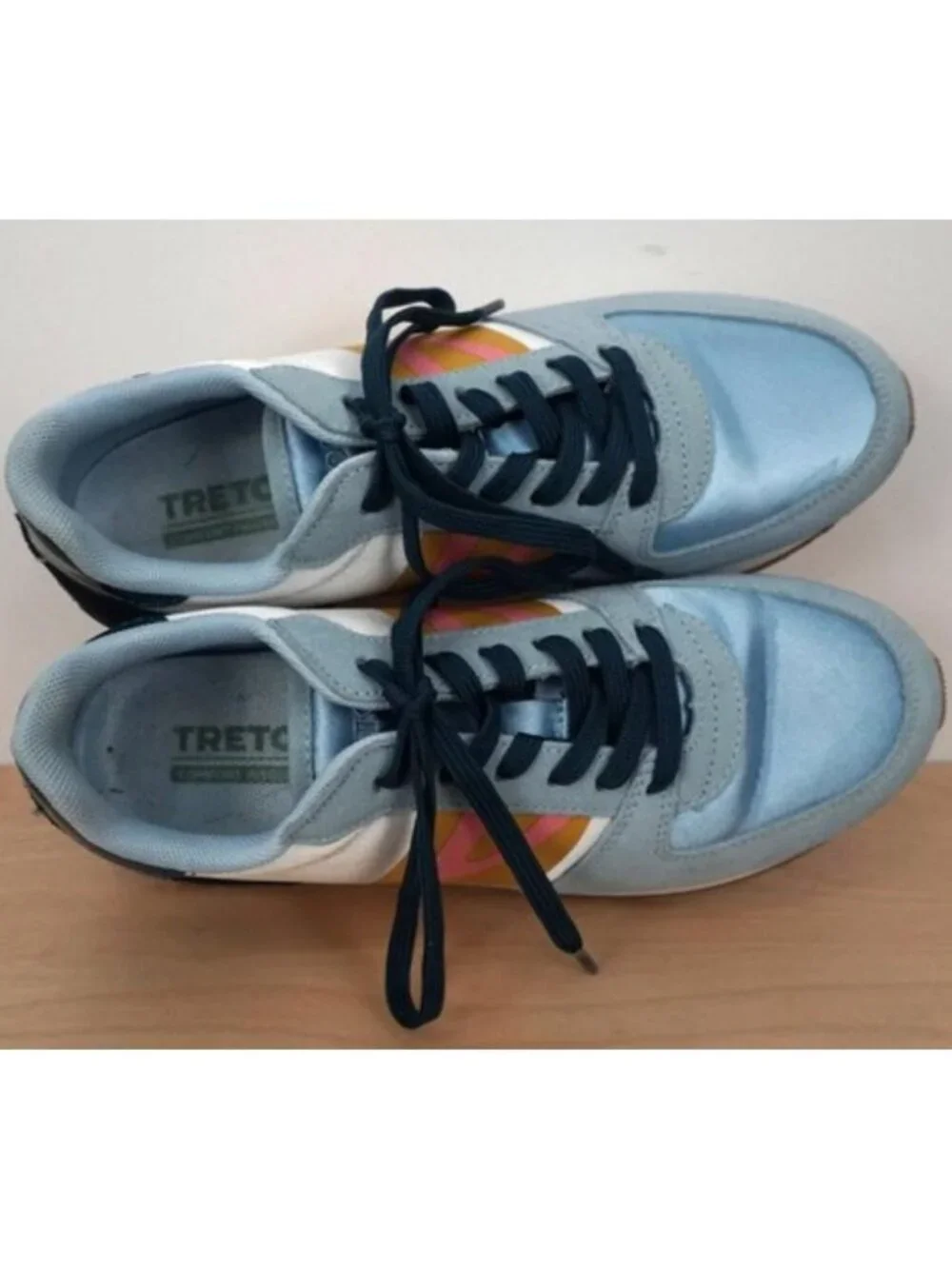 Tretorn Lyola Blue White Lace Up Suede Leather Sneakers Shoes Size 7M